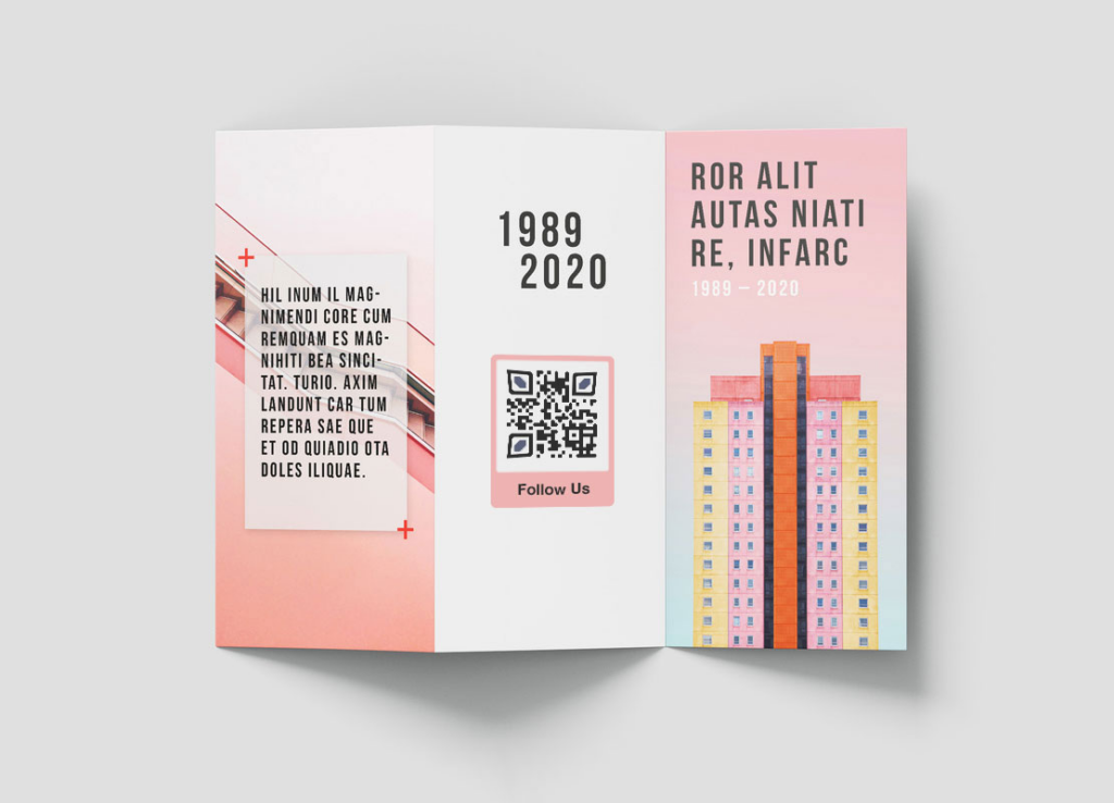 brochure with QR code