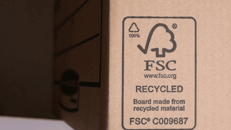 A packing carton with FS certification mark