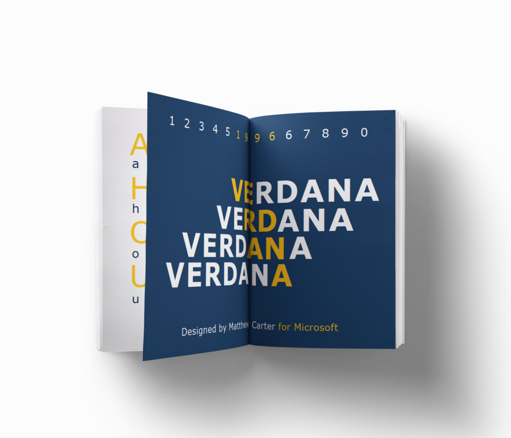 Verdana fonts on brochure