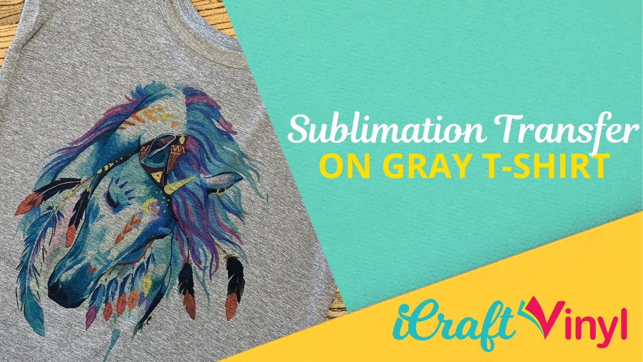 Applying Sublimation Transfer on Gray Tank Top - iCraftVinyl.com