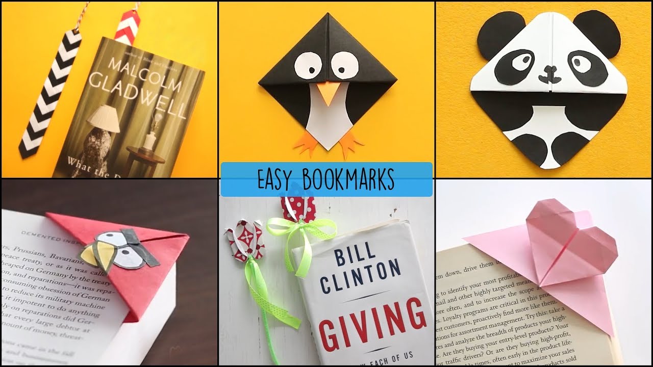 6 Easy DIY Bookmarks | Bookmarks with Paper | Paper Craft