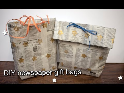 How to make a Newspaper Gift Bag || Duckinyellow