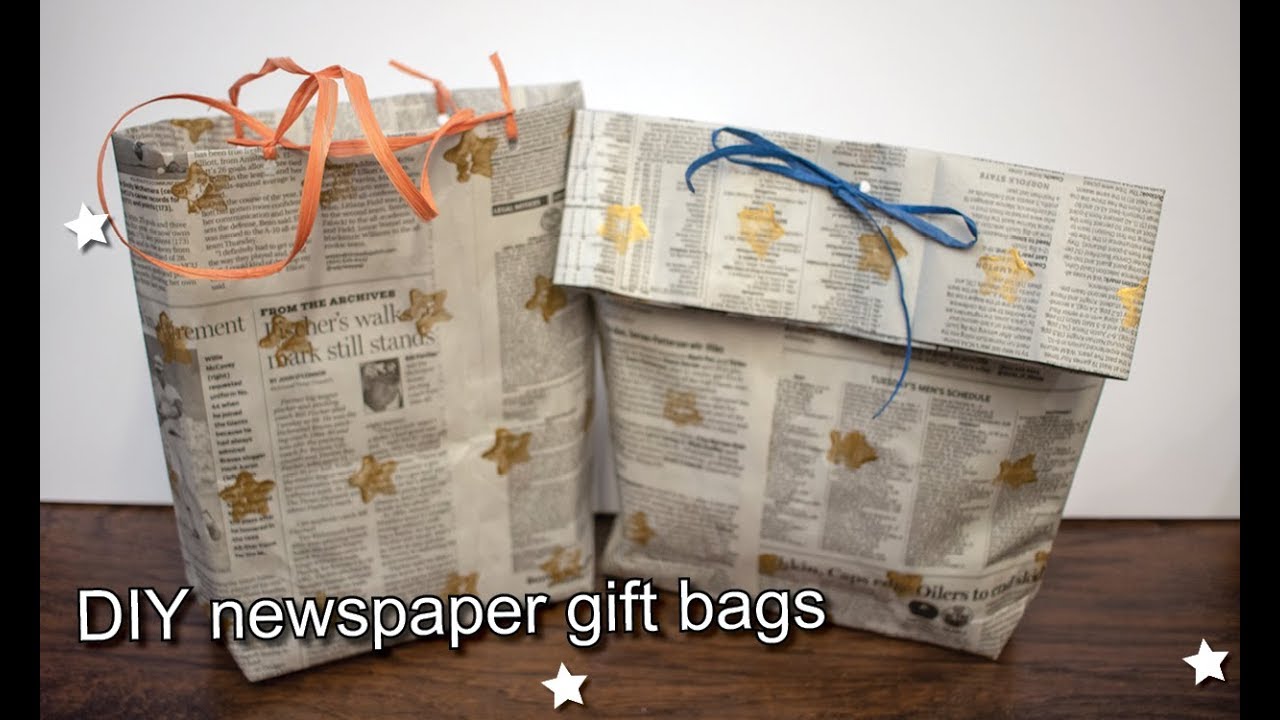 How to make a Newspaper Gift Bag || Duckinyellow