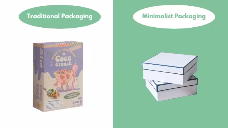 traditional packaging vs. minimalist packaging