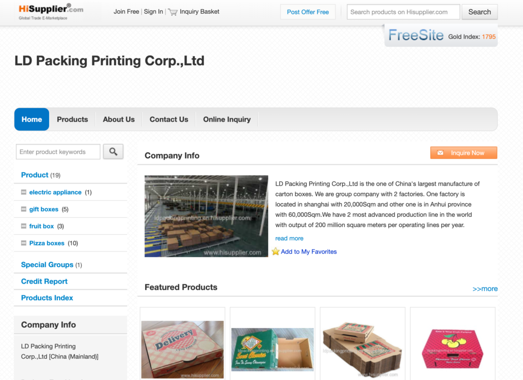 LD Packing Printing Corp