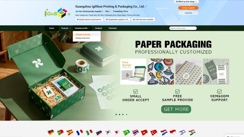 the Home page of Igiftbox