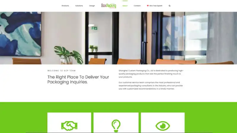 the Home page of Shanghai Custom Packaging