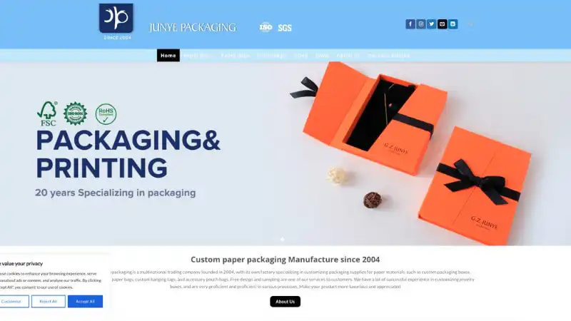 the Home page of Junye