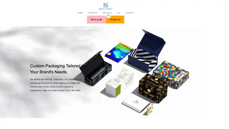 the home page of Shenzhen Senlarry Packaging