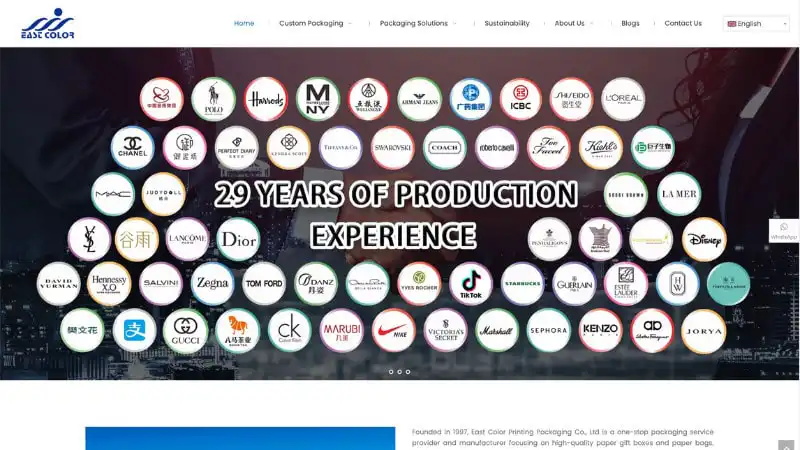 the home page of East Color Printing & Packaging