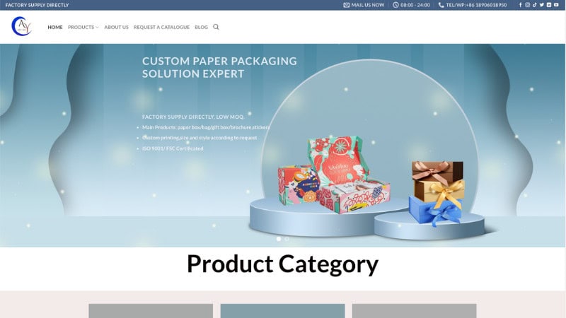 the Home page of Aiying Tech