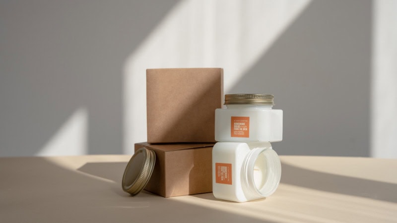 two candles and their box packaging