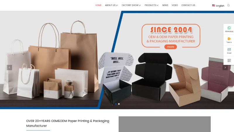 the home page of Yixin Printing