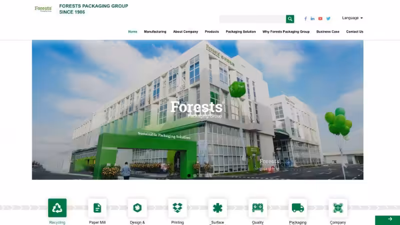 the home page of Woods Packaging