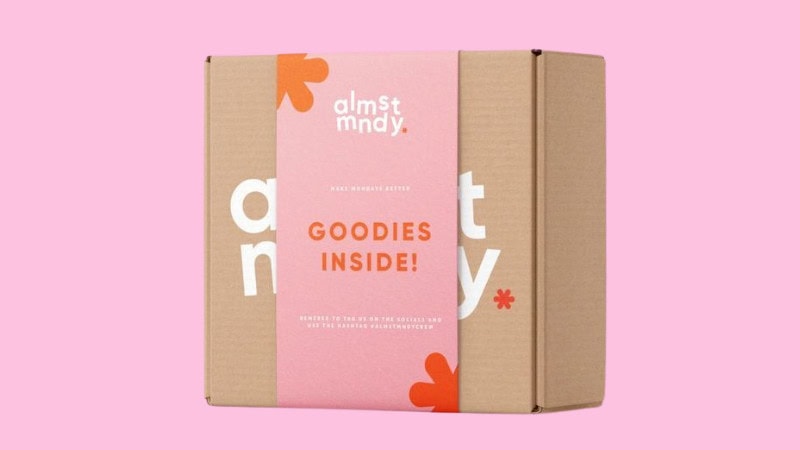 a box with packaging sleeve
