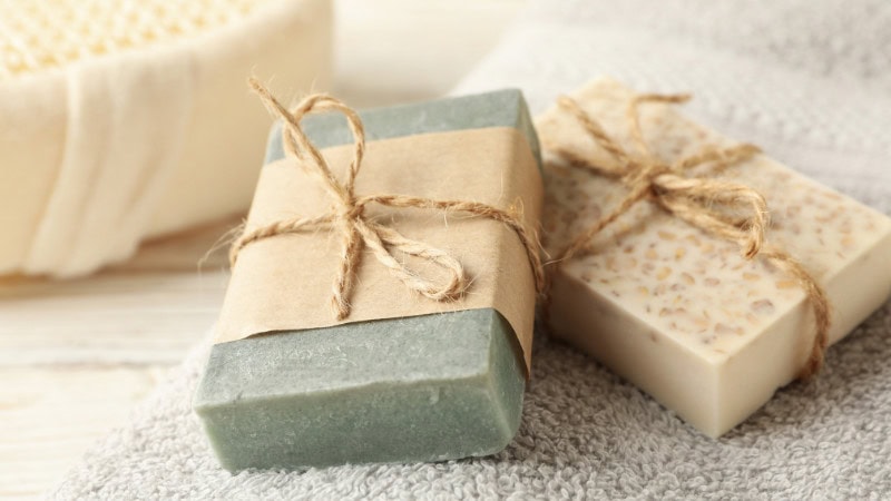 soap with paper sleeve as packaging