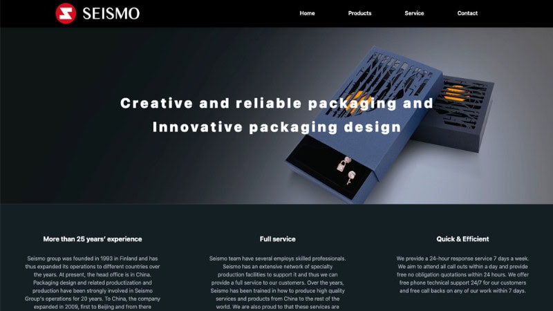 the home page of Seismo International Limited