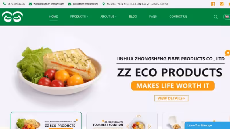 the home page of Jinhua Zhongsheng Fiber Products