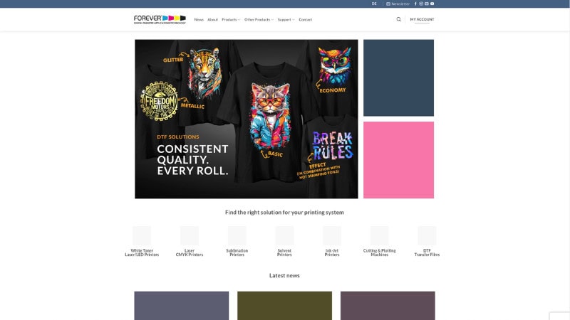 the home page of Forever Print Paper