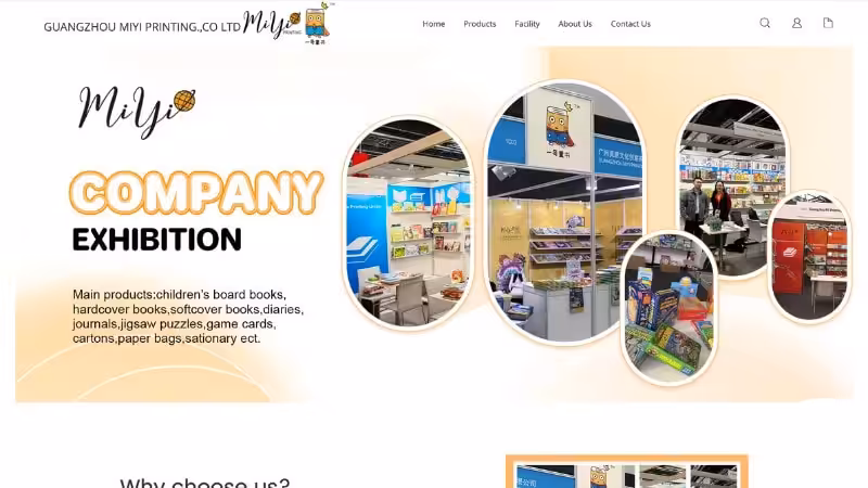 the home page of Miyi Printing