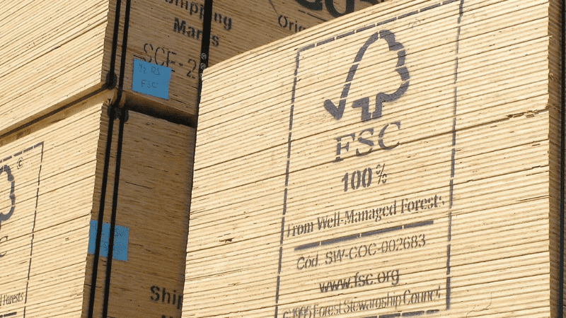 FSC certification logo on product packaging