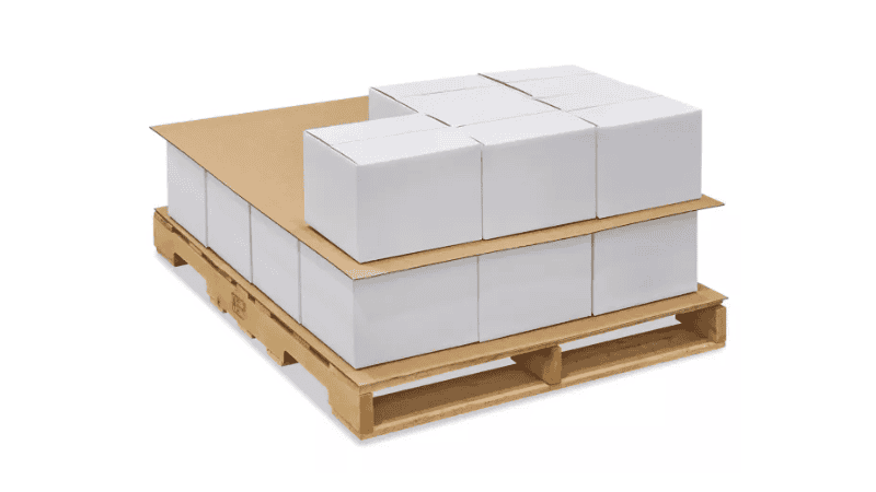 storage boxes on the pallet