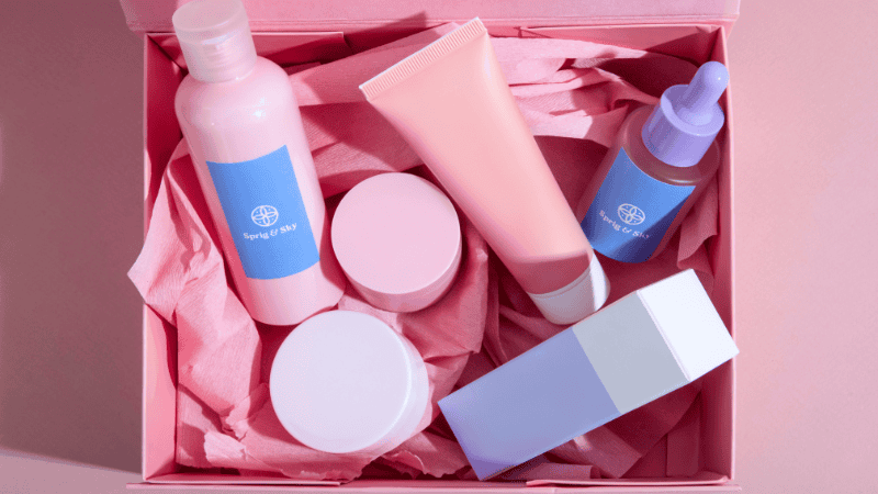 products in a box packaging