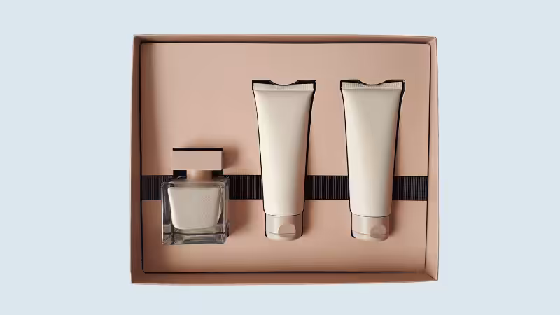 beauty products in a box packaging