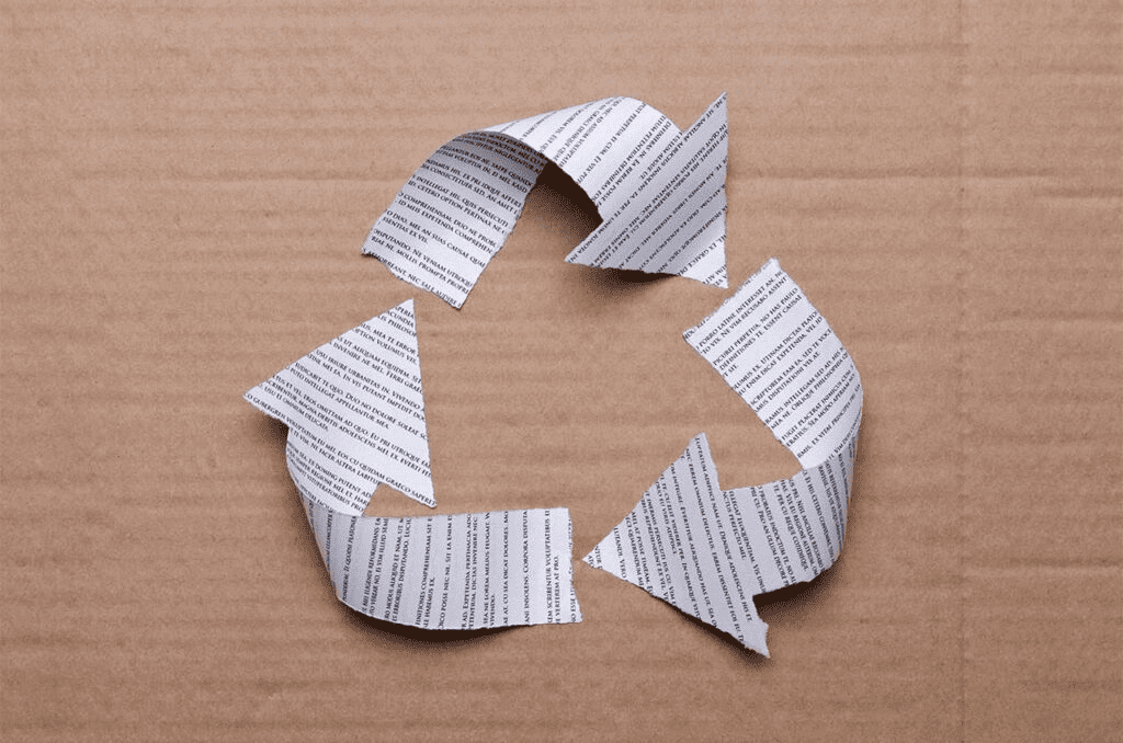 The sign of paper recycling