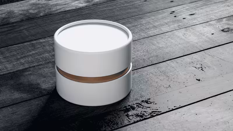 a white Cylindrical Packaging