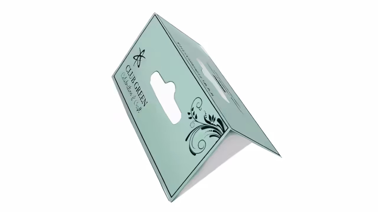 die-cut hole in packaging handing