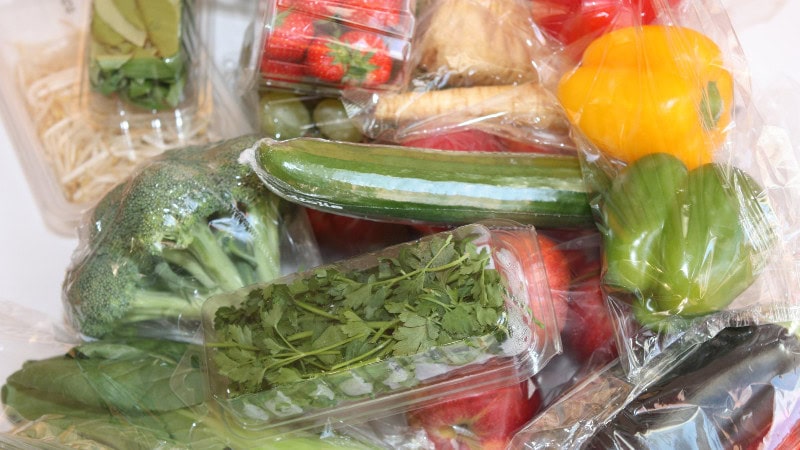 recyclable plastics using on vegetable packaging