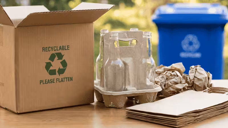 packaging made up with recycling materials