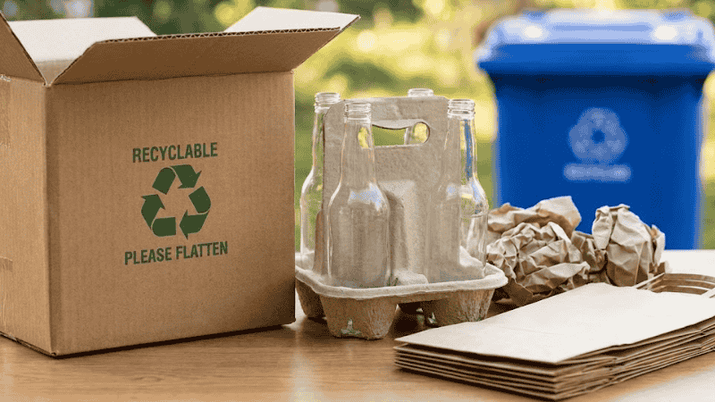 packaging made up with recycling materials