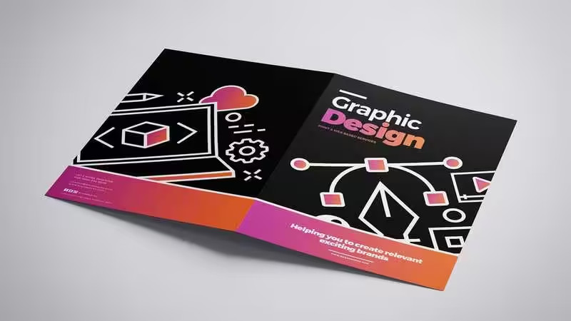 Modern graphic design eco-friendly brochure, printed on sustainable materials with bold, vibrant branding.