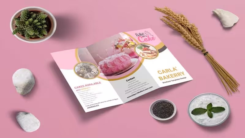 premium bakery trifold brochure