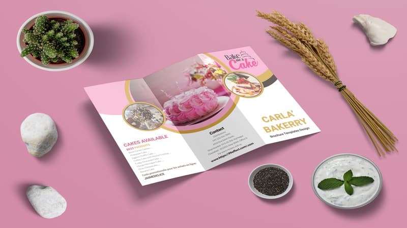 premium bakery trifold brochure