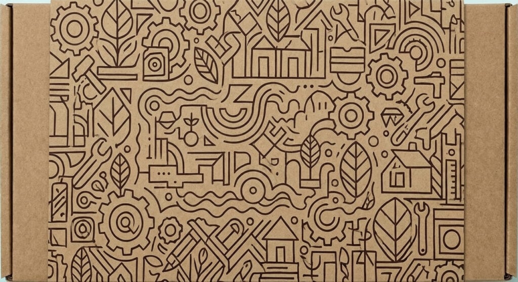 product packaging box with printed sleeve