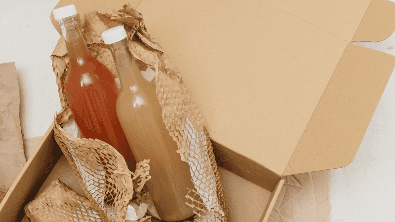 cardboard box and kraft paper insert