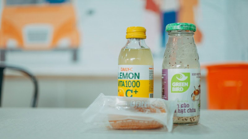 two glass bottles on the table