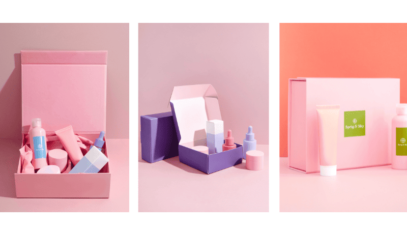 Colorful product boxes