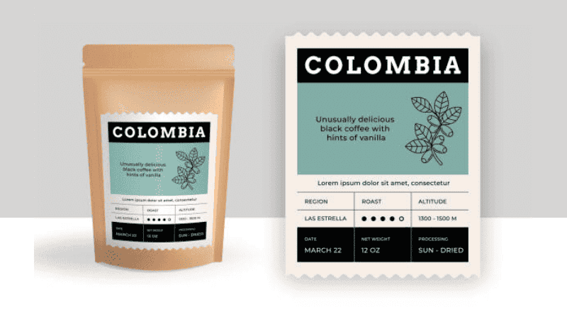 colorful label