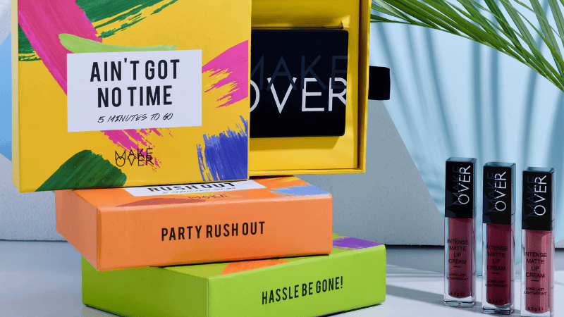 makeup product boxes