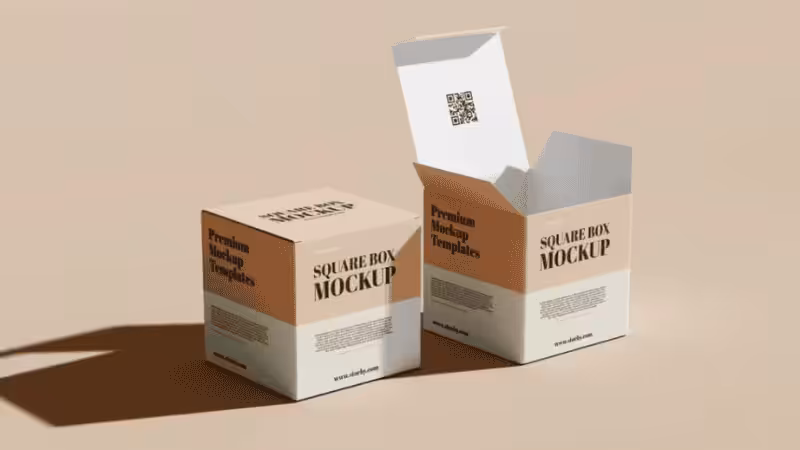 a designed cardboard box mockup