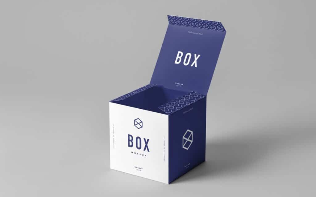 Product box with label