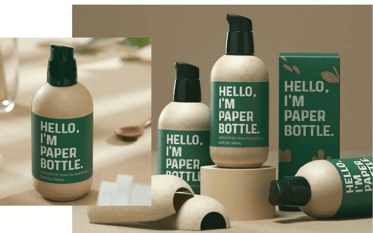 Paper-based cosmetic bottles