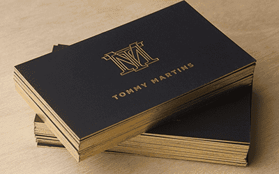 metallic ink with business cards 