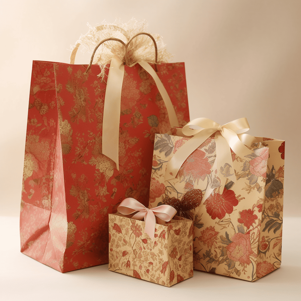 gift bags with ribbon