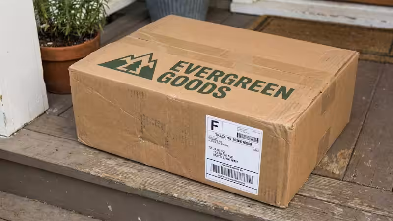 a brand shipping box