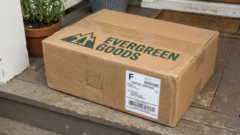 a brand shipping box